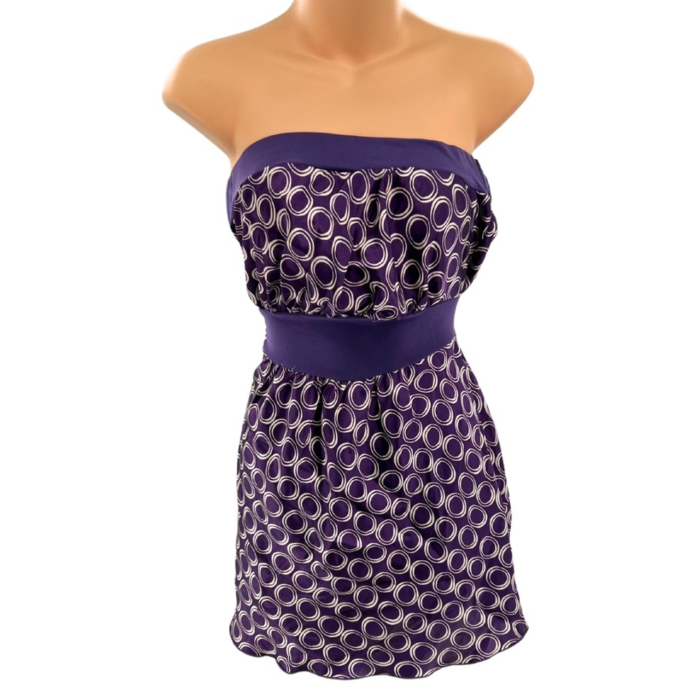 Oboe strapless Y2K purple tie back top casual vintage large geometric 90s